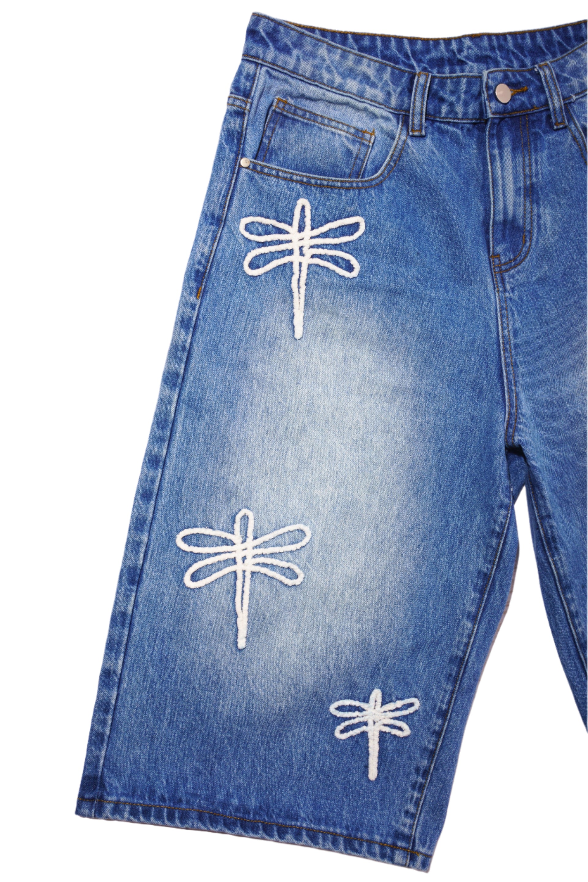 'Dragonfly' Denim Shorts