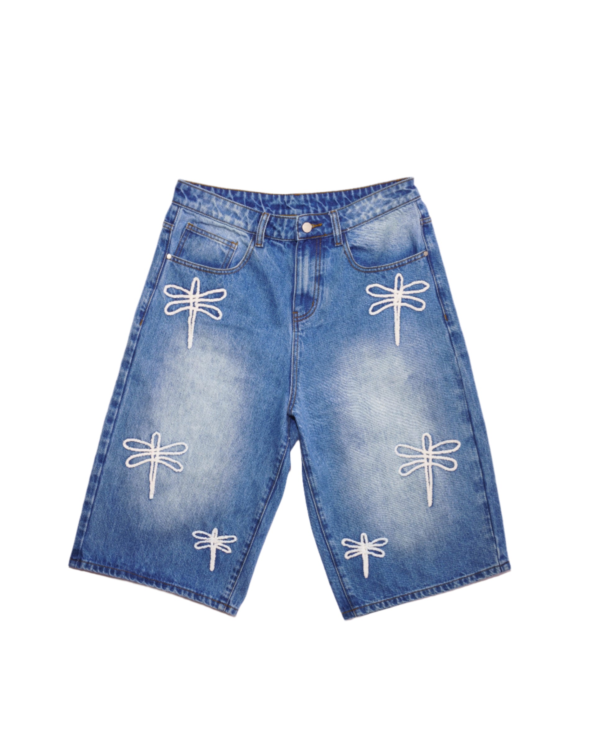 'Dragonfly' Denim Shorts